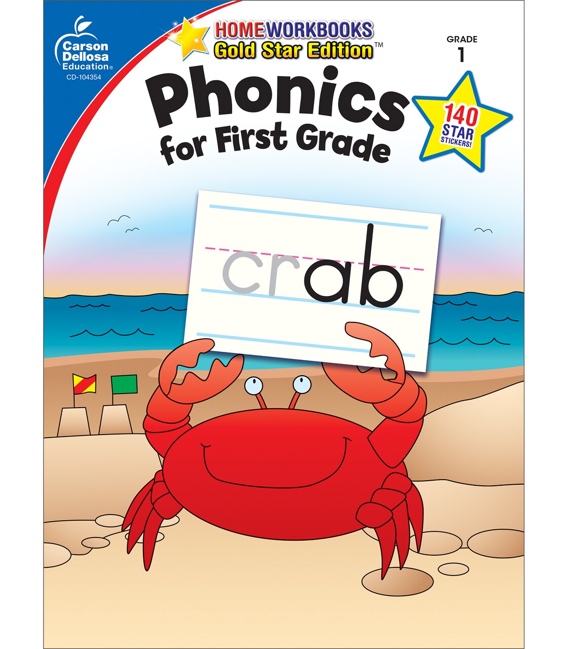 Carson Dellosa Phonics for First Grade Workbook, Consonants, Blends, Digraphs, Vowels, and Word Families Writing Practice, Language Arts Classroom or Homeschool Curriculum